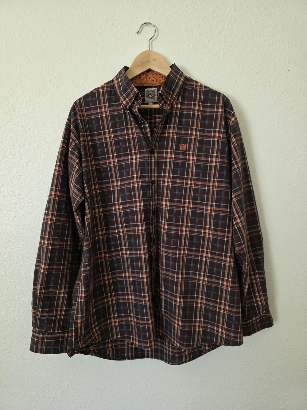 Cinch Men's Brown Plaid Button-Down Shirt